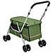 Passeggino Cani Pieghevole Verde 100x49x96cm Tessuto di Lino - Foto miniatura 6