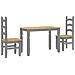 Set Da Pranzo 3 Pz Panama Grigio In Legno Massello Di Pino - Foto miniatura 2