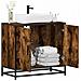 Mobile Lavabo Bagno Rovere Fumo 65x33x60 Cm Legno Multistrato - Foto miniatura 1