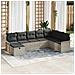 Set divano da giardino  8 pezzi con cuscini grigio chiaro polyrattan, Divano da giardino  2 posti con ripostiglio e cuscini grigio chiaro polyrattan - Foto miniatura 2