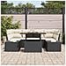 Set Divano da Giardino a 7 Pezzi con Cuscini Nero Rattan Polietilene - Foto miniatura 3