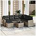 Set Divano da Giardino 8pz con Cuscini Grigio Chiaro Polyrattan - Foto miniatura 2