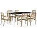 Set da Pranzo da Giardino 7 pz con Cuscini Beige in Polyrattan - Foto miniatura 1