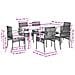 Set da Pranzo da Giardino 7 pz con Cuscini Beige in Polyrattan - Foto miniatura 7