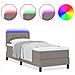 Letto a Molle con Materasso & LED Tortora 80x200 cm Tessuto - Foto miniatura 4