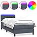 Letto a Molle con Materasso e LED Grigio Scuro 80x220 cm Velluto - Foto miniatura 1