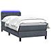 Letto a Molle con Materasso e LED Grigio Scuro 80x220 cm Velluto - Foto miniatura 3