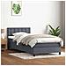 Letto a Molle con Materasso e LED Grigio Scuro 80x220 cm Velluto - Foto miniatura 4