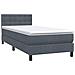 Letto a Molle con Materasso e LED Grigio Scuro 80x220 cm Velluto - Foto miniatura 5
