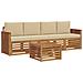 Set divani Naturale e Beige Legno di Acacia Massello - Foto miniatura 1