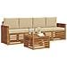 Set divani Naturale e Beige Legno di Acacia Massello - Foto miniatura 3