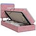 Letto con contenitore LED e materasso Rosa 90 x 190 cm Velluto - Foto miniatura 1