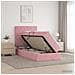 Letto con contenitore LED e materasso Rosa 90 x 190 cm Velluto - Foto miniatura 2