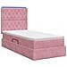 Letto con contenitore LED e materasso Rosa 90 x 190 cm Velluto - Foto miniatura 9
