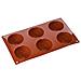Stampo Semisfere 6 Cavita 7cm Classic Terracotta Silicone - Foto miniatura 1