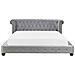 Letto Matrimoniale 180 X 200 Cm In Velluto Grigio Cavaillon - Foto miniatura 7