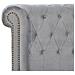Letto Matrimoniale 180 X 200 Cm In Velluto Grigio Cavaillon - Foto miniatura 13