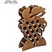 Cantinetta Portabottiglie In Legno Scaffale Mobile Per Bottiglie Vino Mod. Grappolo Noce B. 18 L75 X P25 X 120h - Foto miniatura 1