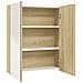 Armadietto A Specchio Per Bagno 60x15x75 Cm Mdf Bianco E Rovere - Foto miniatura 2