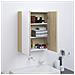 Armadietto A Specchio Per Bagno 60x15x75 Cm Mdf Bianco E Rovere - Foto miniatura 1