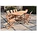 Set Di Mobili Da Giardino In Teak Massiccio Per 10-12 Persone - Tavolo Rettangolare + 8 Sedie + 2 Poltrone Kajang - Foto miniatura 6