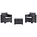 Set Salotto Da Esterno Neptune, Set Da Giardino Con Cuscini, Salottino Indoor E Outdoor Effetto Rattan, 100% Made In Italy, Antracite - Foto miniatura 2