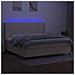 Letto A Molle Materasso E Led Bianco 200x200cm In Tessuto - Foto miniatura 2