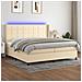 Letto A Molle Materasso E Led Bianco 200x200cm In Tessuto - Foto miniatura 8