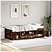 Divano Letto Con Cassetti Senza Materasso Rovere Fumo 75x190 Cm - Foto miniatura 1