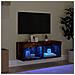 Mobile Porta Tv Con Luci Led Rovere Fumo 80x30x30 Cm - Foto miniatura 3