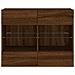 Mobile TV a Parete con Luci LED Rovere Marrone 78,5x30x60,5 cm - Foto miniatura 4