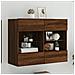 Mobile TV a Parete con Luci LED Rovere Marrone 78,5x30x60,5 cm - Foto miniatura 10