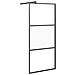 Parete Doccia Walk In Mensola Nera 80x195cm Vetro Esg Alluminio - Foto miniatura 3