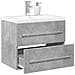 Set Mobili da Bagno 2 pz Grigio Cemento in Legno Multistrato - Foto miniatura 2
