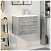 Set Mobili da Bagno 2 pz Grigio Cemento in Legno Multistrato - Foto miniatura 3