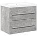 Set Mobili da Bagno 2 pz Grigio Cemento in Legno Multistrato - Foto miniatura 1