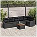 Set Divano da Giardino a 7 Pezzi con Cuscini Nero Rattan Polietilene Acacia - Foto miniatura 2