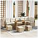 Set Divano Giardino 10 Pezzi con Cuscini Beige Rattan Sintetico Acacia, Divano Giardino 2 Posti con Cuscini Beige Rattan Sintetico, Set da Pranzo Giardino 4 Pezzi con Cuscini Beige Rattan Sintetico Acacia - Foto miniatura 2