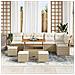 Set Divano Giardino 10 Pezzi con Cuscini Beige Rattan Sintetico Acacia, Divano Giardino 2 Posti con Cuscini Beige Rattan Sintetico, Set da Pranzo Giardino 4 Pezzi con Cuscini Beige Rattan Sintetico Acacia - Foto miniatura 3
