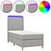 Letto a Molle Materasso e LED Grigio Chiaro 90x200 cm Tessuto - Foto miniatura 1