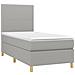 Letto a Molle Materasso e LED Grigio Chiaro 90x200 cm Tessuto - Foto miniatura 3