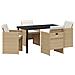 Set da Pranzo per Giardino 5 pcs Beige polyrattan - Foto miniatura 1