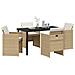 Set da Pranzo per Giardino 5 pcs Beige polyrattan - Foto miniatura 3