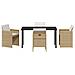 Set da Pranzo per Giardino 5 pcs Beige polyrattan - Foto miniatura 7
