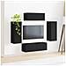 Set mobile TV 4 pcs Nero Legno multistrato - Foto miniatura 4