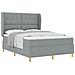 Letto con molle e materasso Grigio Scuro 90x190 cm Tessuto - Foto miniatura 1