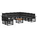 Set di divani da esterno 12 pcs Nero e Grigio scuro Poliestere - Foto miniatura 1