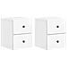 Mobiletto da notte a muro 2 pcs Bianco Lucido 34,5 x 33 x 40 cm - Foto miniatura 1