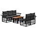 Set Divano da Giardino 6 pz Nero e Grigio scuro polyrattan - Foto miniatura 1