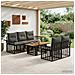 Set Divano da Giardino 6 pz Nero e Grigio scuro polyrattan - Foto miniatura 6